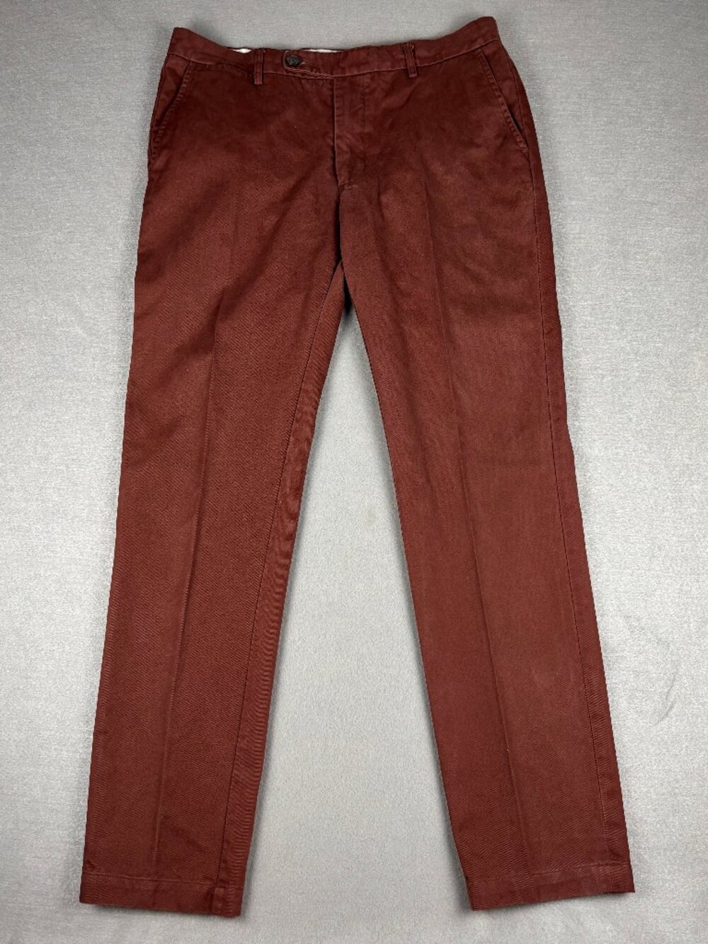 Spier & Mackay Extra Slim Cotton Chino Pants Brown Rust 34x32 Tailored Casual